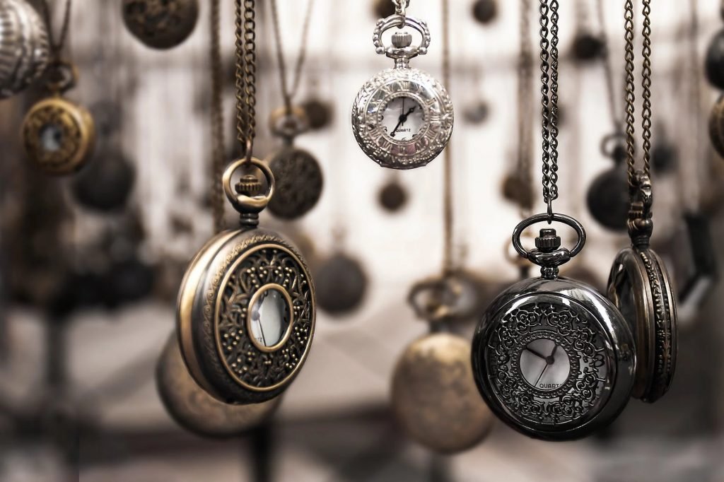 Image of Assorted Silver-colored Pocket Watch Lot Selective Focus Photo