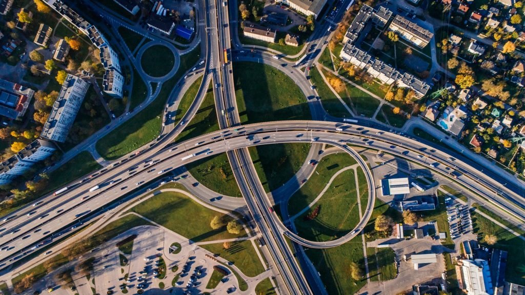 Image of Aerial Photo of Buildings and Roads