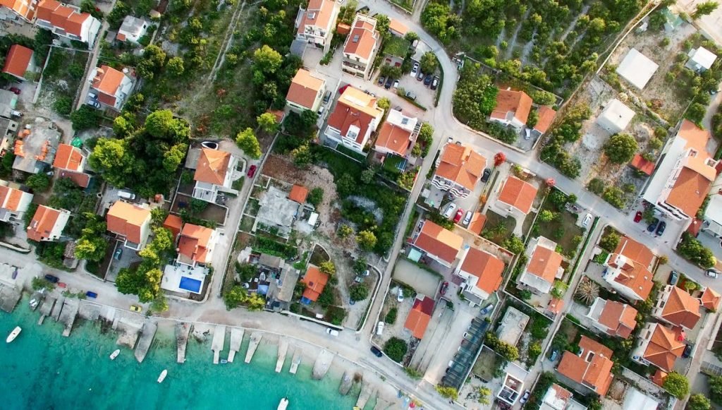 Image of High Angle View of Residential Buildings
