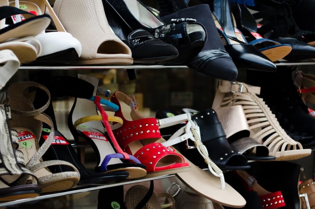 Image of shoes on a shoe rack