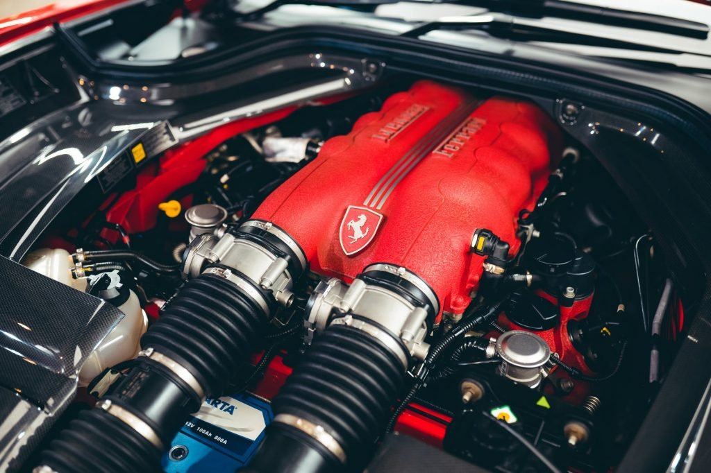 Image of Engine of new modern sports automobile