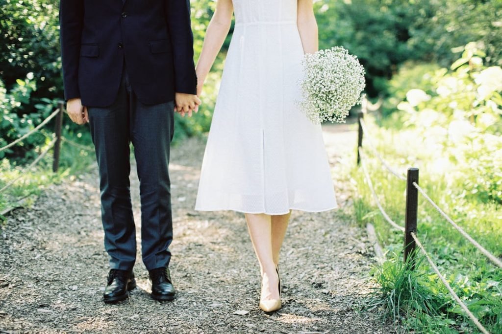 Image of Bride and Groom Walking